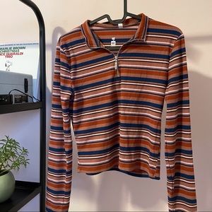 ME to WE Half Zip-up Striped Shirt